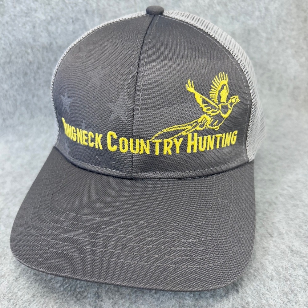 Outdoor Cap Ringneck Country Hunting Pheasant Trucker Hat Grey Snapback USA-750M